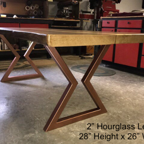 Hourglass Metal Table Legs Black Smith Ironworks