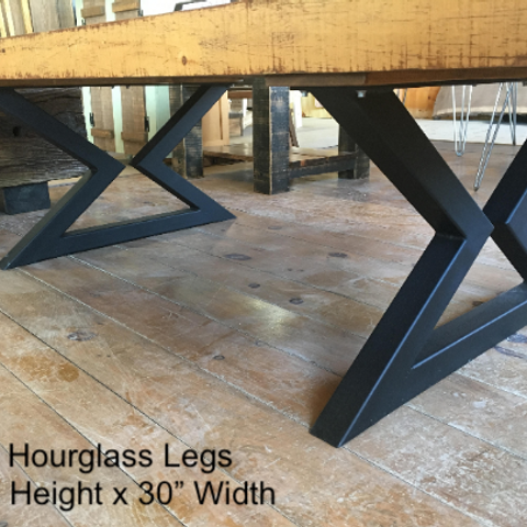 Hourglass Metal Table Legs Black Smith Ironworks