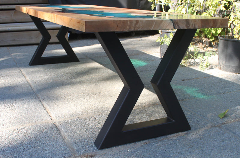 Hourglass metal shop table legs